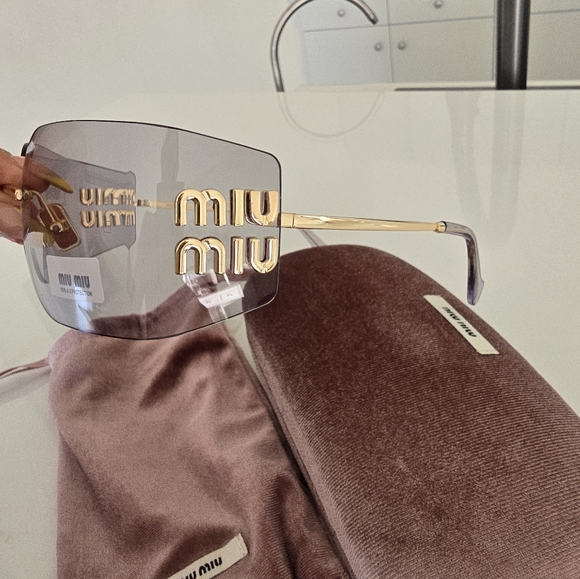 Miu Miu 54ys Women\'s Sunglasses Light Gray/gold